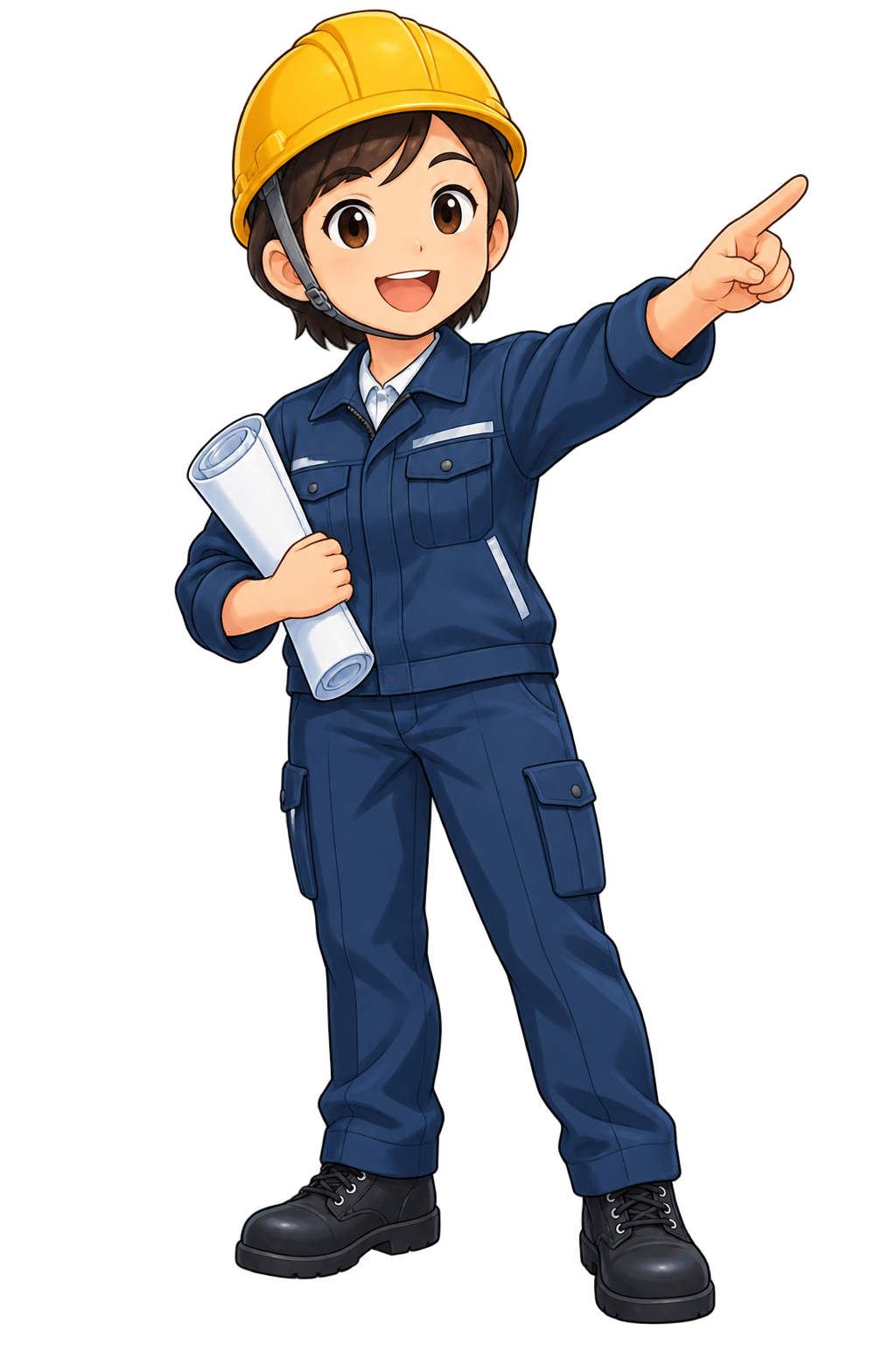 施工の流れをご案内する作業員のキャラクター